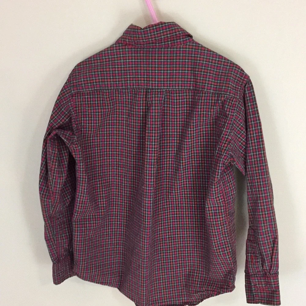 Ralph Lauren Cotton Red Plaid Button Down Shirt Size 5